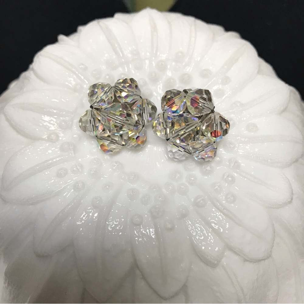 Earrings AB crystals Vintage clip earrings,$1.99 shipping - Picture 2 of 6